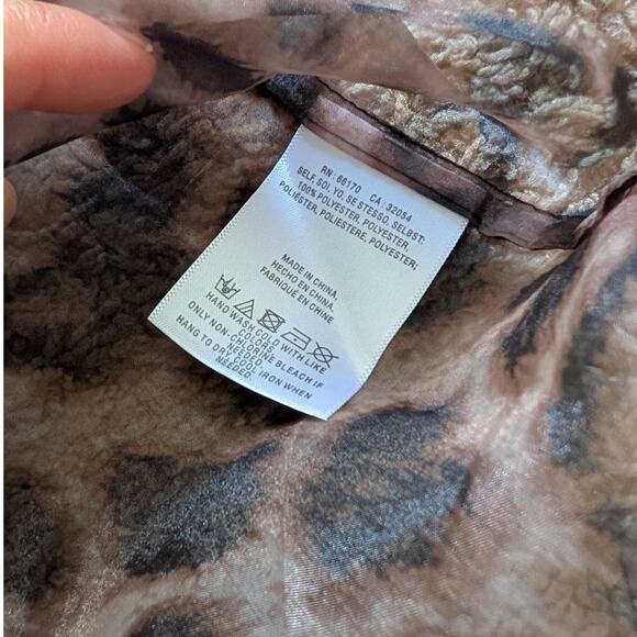 NWT Anthropologie Daniel Rainn Sheer Animal Print Long Sleeve Blouse, size S P - Picture 6 of 6
